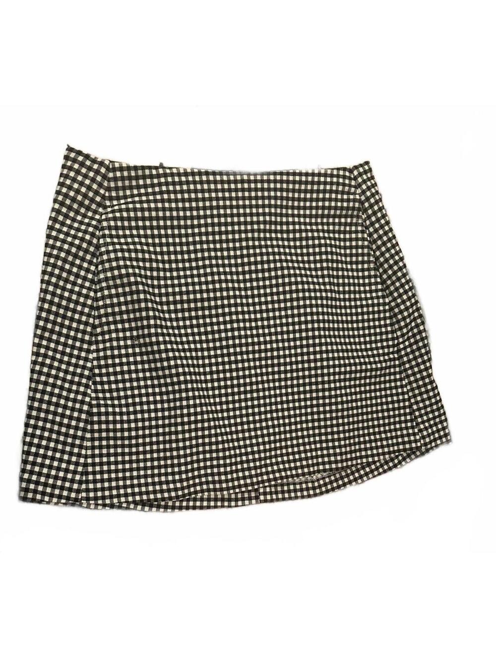 Urban Outfitters Black and White Gingham Mini Skirt Size S